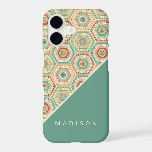 Add Your Name | Southwest Hexagon Pattern (Back)