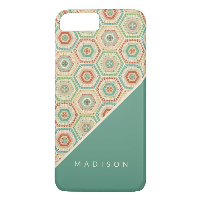 Add Your Name | Southwest Hexagon Pattern Case-Mate iPhone Case (Back)