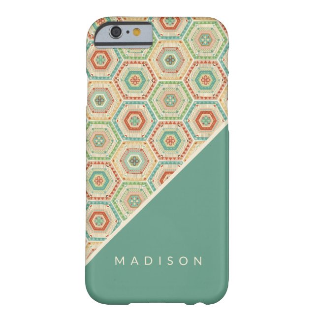 Add Your Name | Southwest Hexagon Pattern Case-Mate iPhone Case (Back)