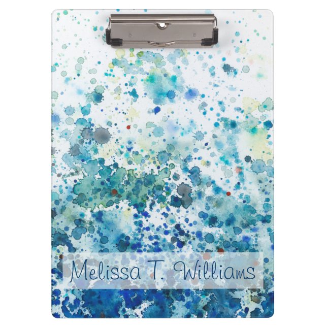 Add Your Name | Speckled Sea I Clipboard (Front)