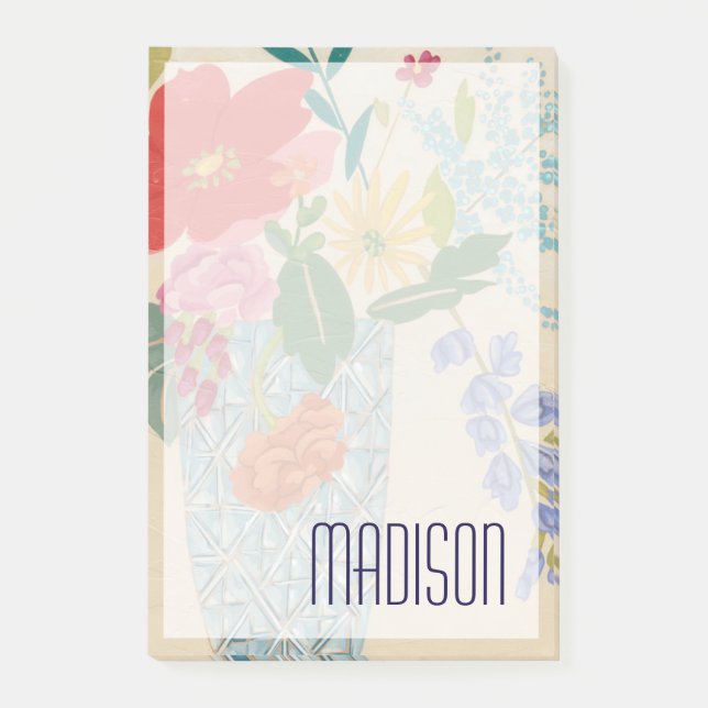 Add Your Name | Spring Blossoms II Post-it Notes (Front)