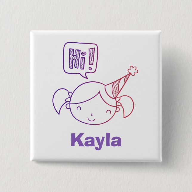 Add Your Name - Square Button (Front)