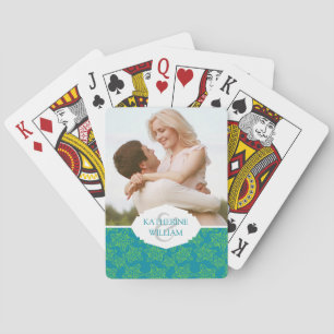 Add Your Name Starfish Crowd Pattern Monogram Playing Cards
