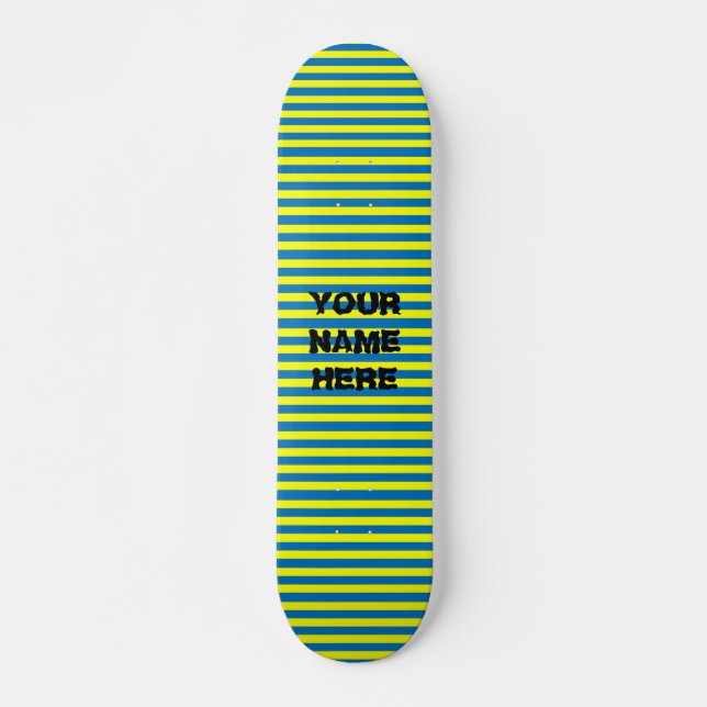 Add Your Name Stripes Skateboard Deck (Front)