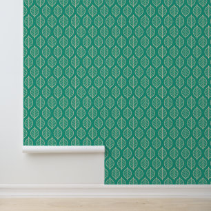 Add Your Name Stylized Green Leaf Pattern Wallpaper