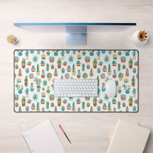 Add Your Name   Succulents Pattern Desk Mat