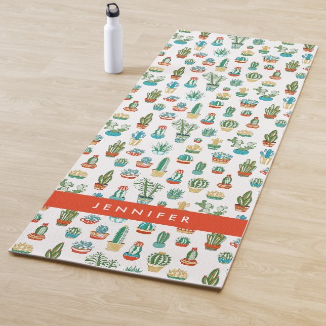 Add Your Name | Succulents Pattern Yoga Mat (In Situ)