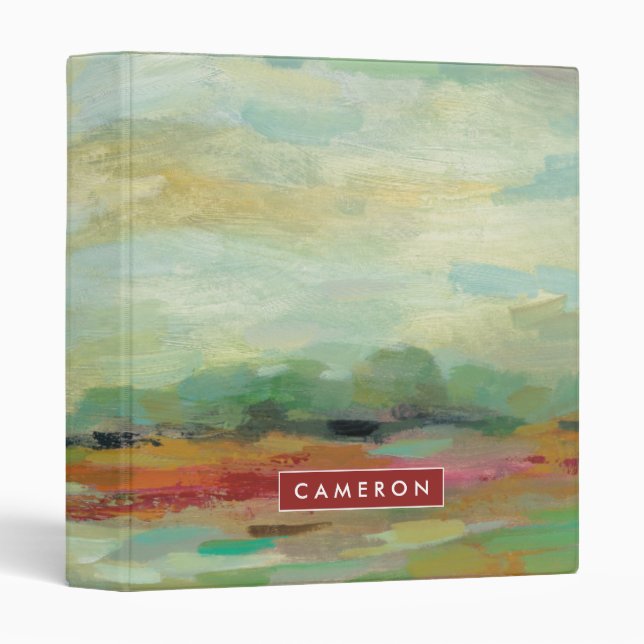 Add Your Name | Sunrise Field Abstract Print Binder (Front/Spine)
