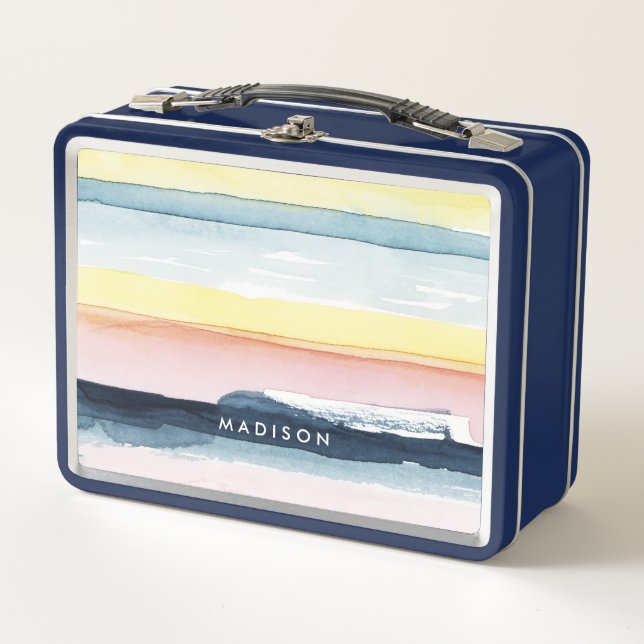 Add Your Name | Sunset Stream I Metal Lunch Box (Front)