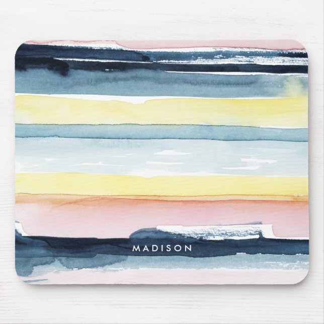 Add Your Name | Sunset Stream I Mouse Pad (Front)