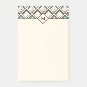Add Your Name   Teal Geometric Pattern Post-it Notes