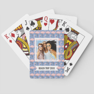 Add Your Name   Tender Flamingo Pattern Playing Cards