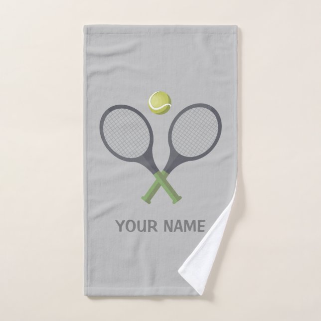 Add Your Name Tennis  Personalized  Hand Towel (Hand Towel)