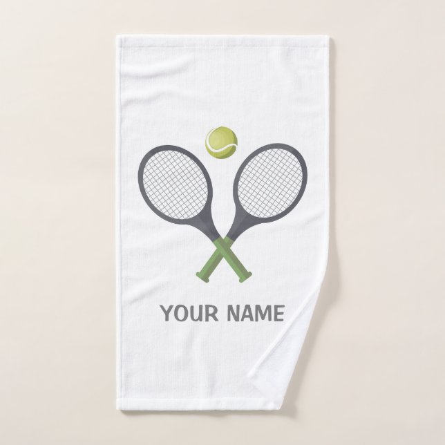 Add Your Name Tennis  Personalized  Hand Towel (Hand Towel)