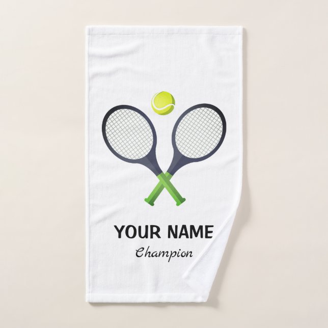 Add Your Name Tennis  Personalized  Hand Towel (Hand Towel)