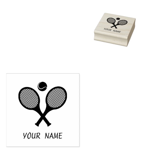 Add Your Name Tennis Personalized  Rubber Stamp (Stamped)