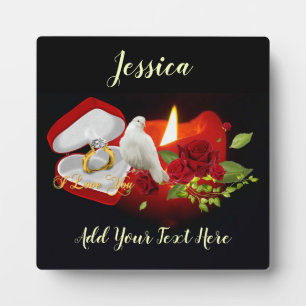 Add Your Name / Text 5.25 x 5.25 with Easel Plaque