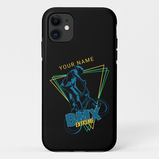 Add Your Name Text Extreme BMX Geometric           Case-Mate iPhone Case (Back)