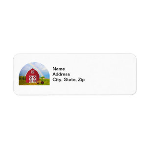 Add Your Name to Red Barn with Blue Sky