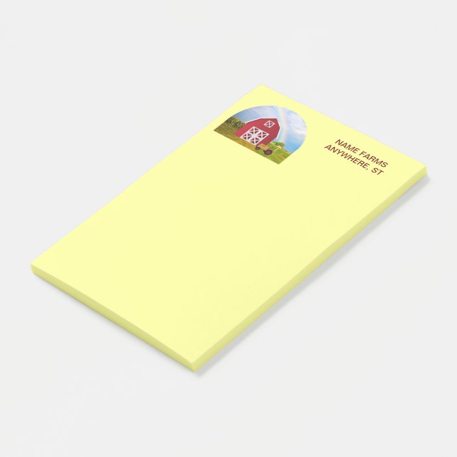 Add Your Name to Red Barn with Blue Sky Post-it Notes (Angled)
