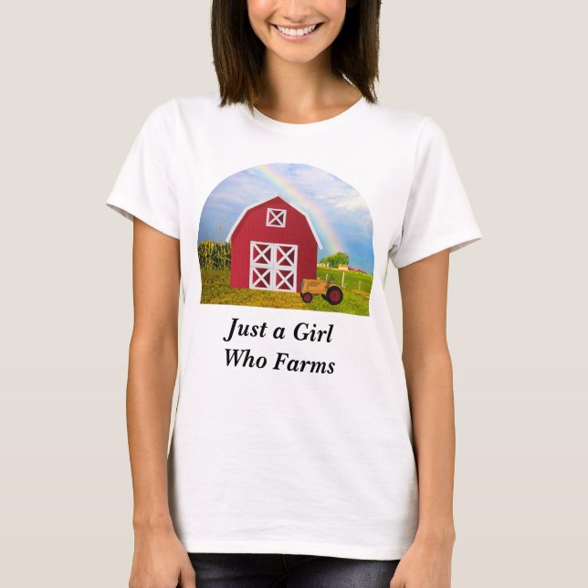 Add Your Name to Red Barn with Blue Sky T-Shirt (Front)
