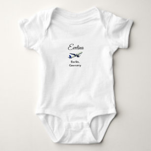Add your name travel place airplane digital nomad baby bodysuit