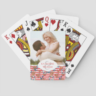 Add Your Name Trendy Beach Pattern Monogram Playing Cards