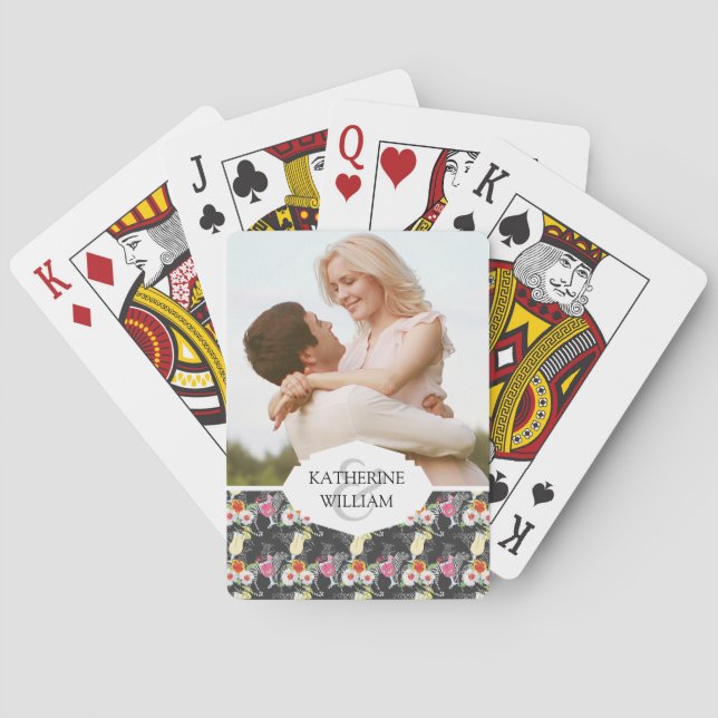 Add Your Name | Tropical Drinks With Animals Playing Cards (Back)