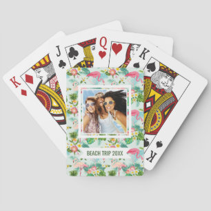 Add Your Name   Tropical Flowers And Birds Playing Cards