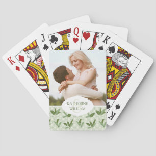 Add Your Name   Tropical Palm Leaves Playing Cards