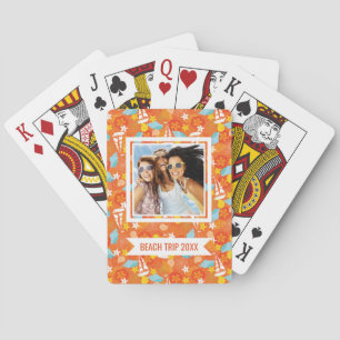 Add Your Name   Tropical Sailboat Pattern Playing Cards