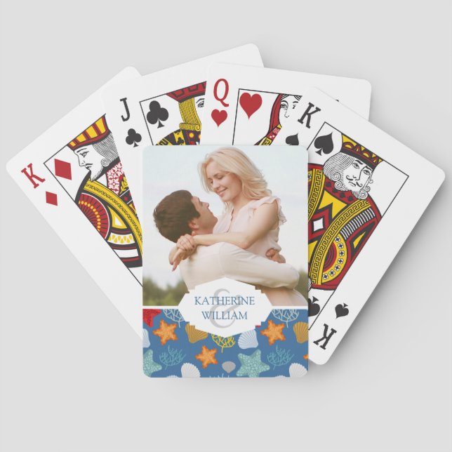 Add Your Name | Underwater Life Pattern Playing Cards (Back)