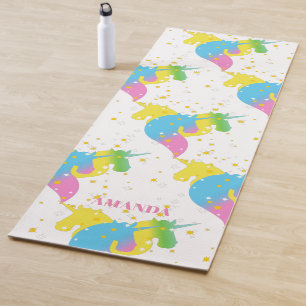 Add Your Name Unicorn Pattern Yoga Mat