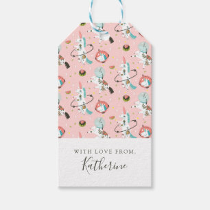 Add Your Name   Unicorns In Space Pattern Gift Tags