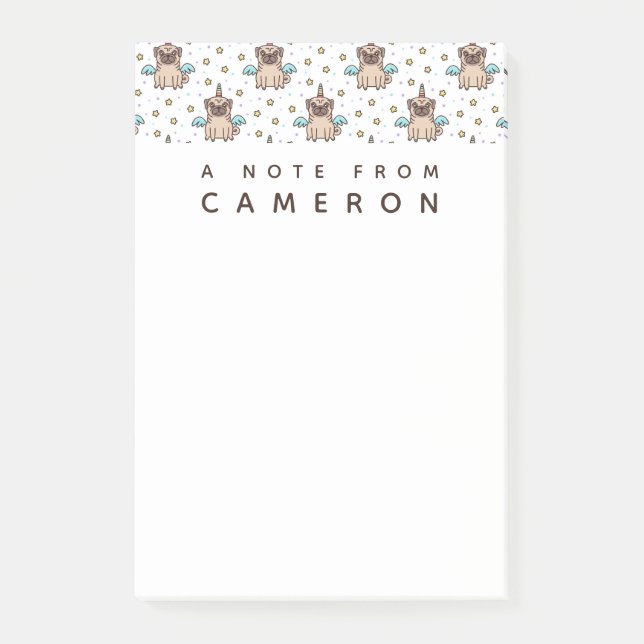 Add Your Name | Unipug Pattern Post-it Notes (Front)