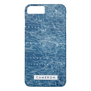 Add Your Name US Map Blueprint iPhone 8 Plus/7 Plus Case