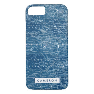 Add Your Name   US Map Blueprint iPhone 8/7 Case
