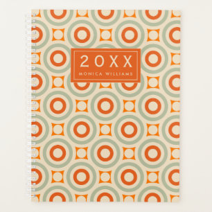 Add Your Name   Vintage Geometric Circle Pattern Planner