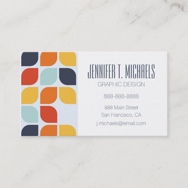 Add Your Name | Vintage Geometric Pattern Business Card (Front)