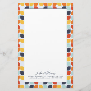 Add Your Name   Vintage Geometric Pattern Stationery