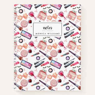 Add Your Name Watercolor Makeup Pattern Notebook