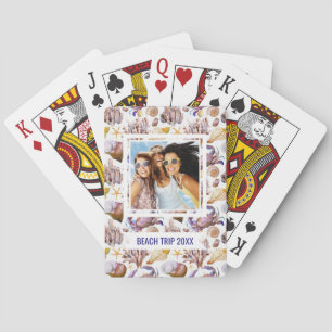 Add Your Name   Watercolor Sea Life Pattern Playing Cards