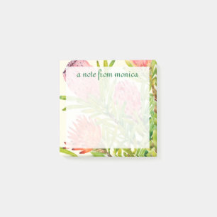 Add Your Name Watercolor Tropical Flowers Post-it Notes