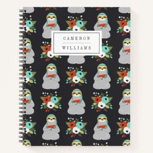Add Your Name   Watermelon Sloth Pattern Notebook
