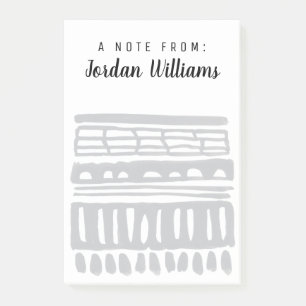 Add Your Name   Weft I   Modern Black Watercolor Post-it Notes