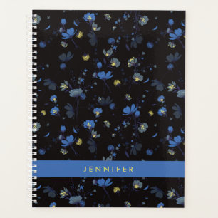 Add Your Name Wind Blown Floral Pattern Planner