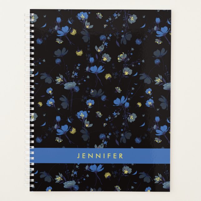Add Your Name | Wind Blown Floral Pattern Planner (Front)