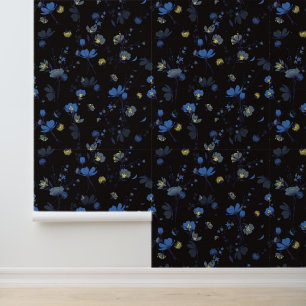 Add Your Name   Wind Blown Floral Pattern Wallpaper
