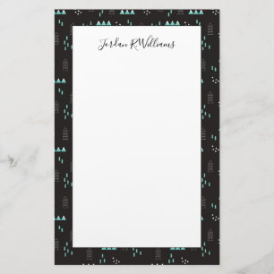 Add Your Name   Wonderland Geometric Night Stationery