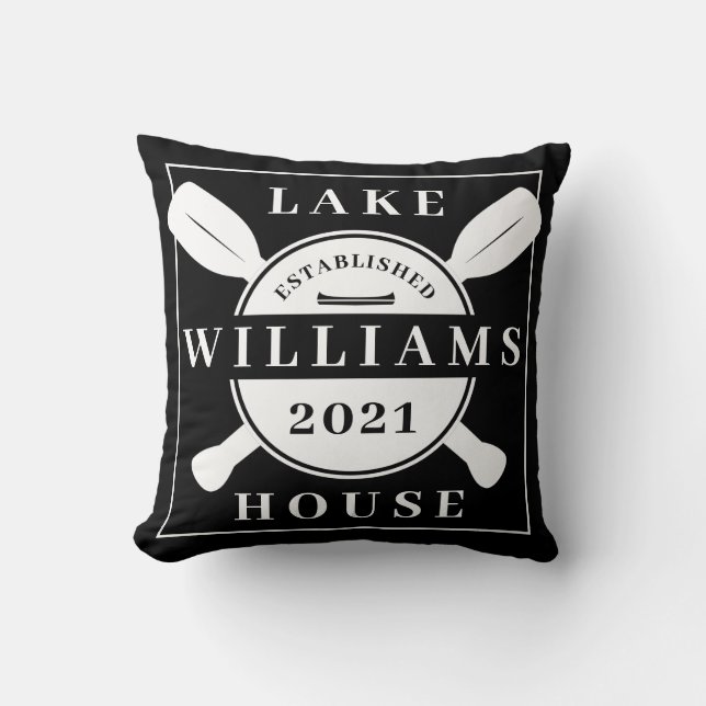 Add Your Name & Year | Lake House Throw Pillow (Front)